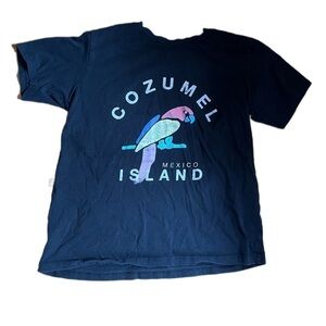 Tropical black T shirt - women’s size S